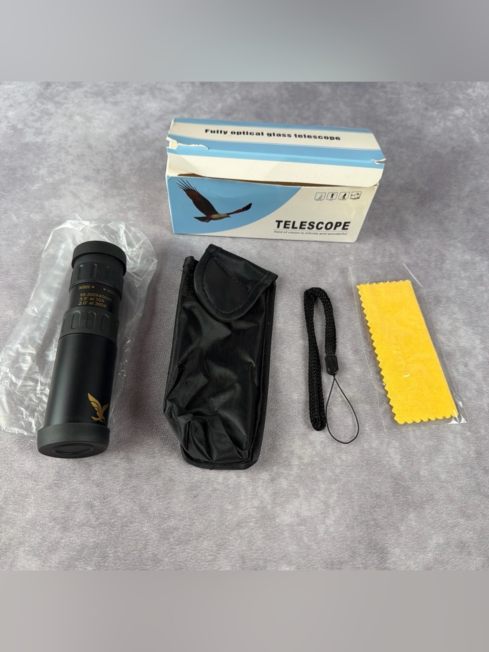 10-300x40mm Portable Monocular Telescope Pocket Scope Sports Camping Travel